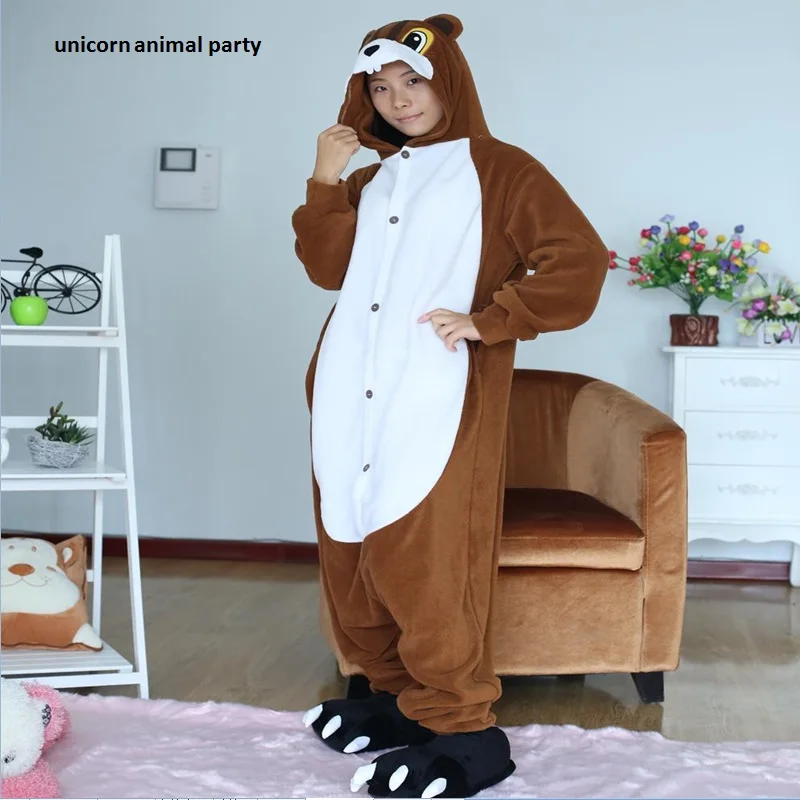 Кигуруми белка Onesie пижамы для взрослых косплей костюм унисекс мультфильм
