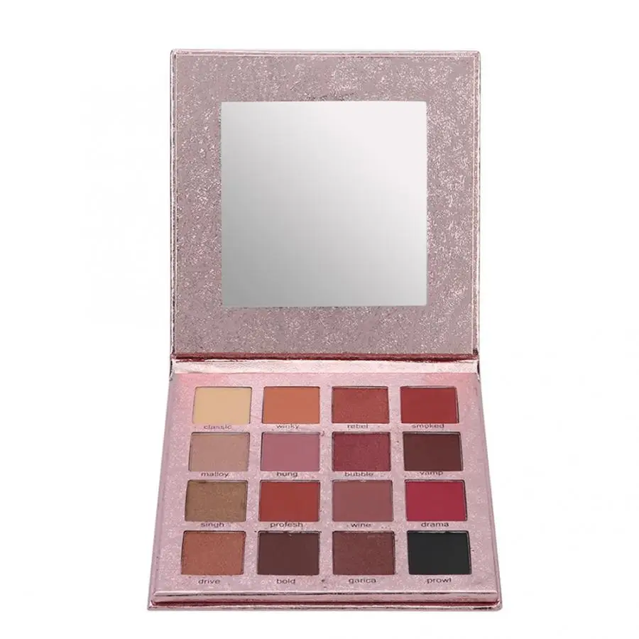 Пигментированные тени для век 16 цветов Палитра теней макияж Стойкий матовый