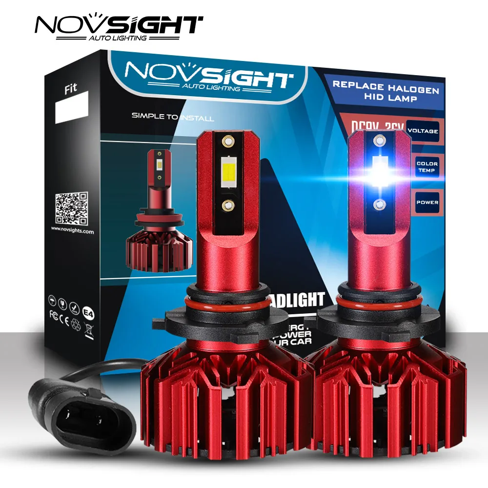 NOVSIGHT 10000лм супер H7 светодиодный автомобильный головной светильник 6000 К белый h4 h8
