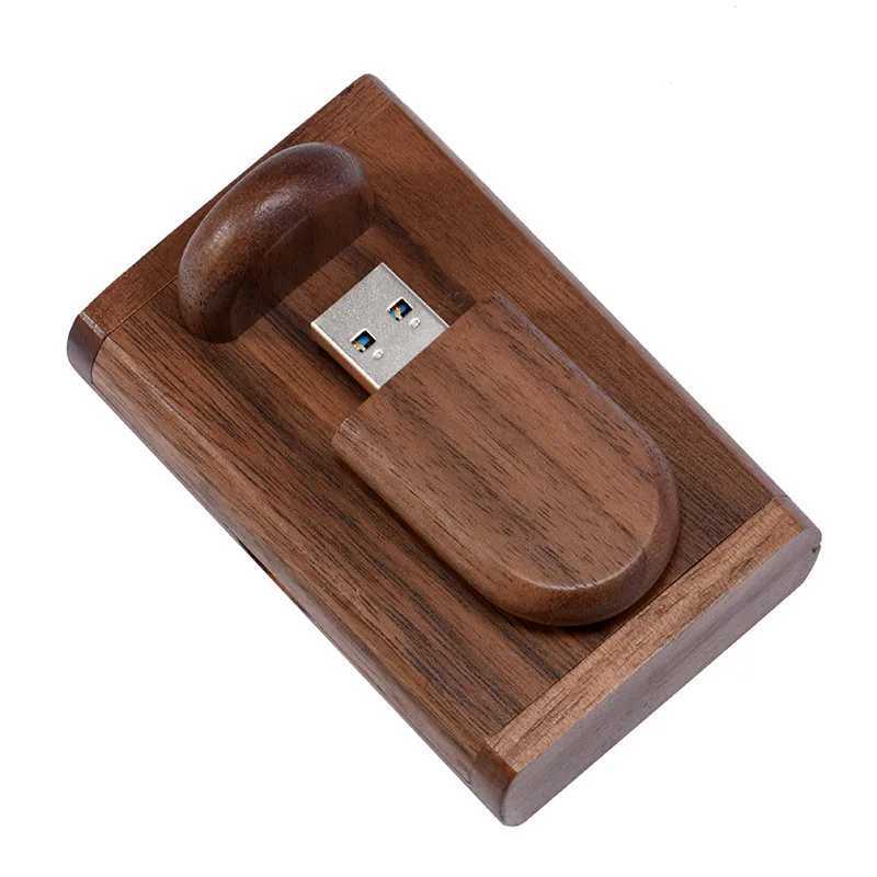 JASTER высокое качество деревянный логотип гравировка по дереву USB флеш-накопитель 4 ГБ 8 ГБ 16 ГБ 32 ГБ подарок флеш-карта памяти - Цвет: Walnut wood