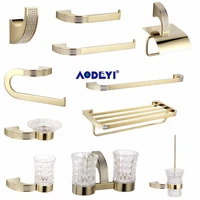 Czech Crystal Bathroom Hardware Set Robe Hook Towel Rail Rack Bar Shelf Toothbrush Holder Bathroom Accessories Gold Chrome