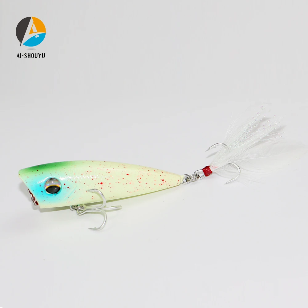 AI-SHOUYU 6cm 7g Popper Fishing Lures Hard Artificial Bait with 2 Treble Hooks Crankbait Minnow Swimming Crank Baits | Спорт и