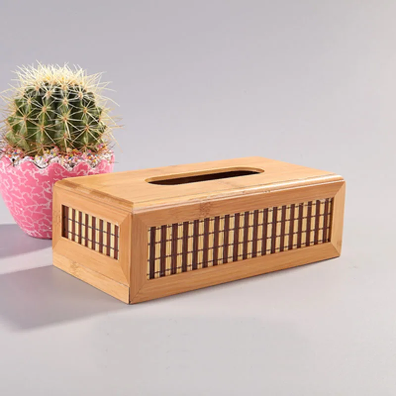 Тканевый ящик из бамбука в рустикальном стиле деревянный качественное откидное