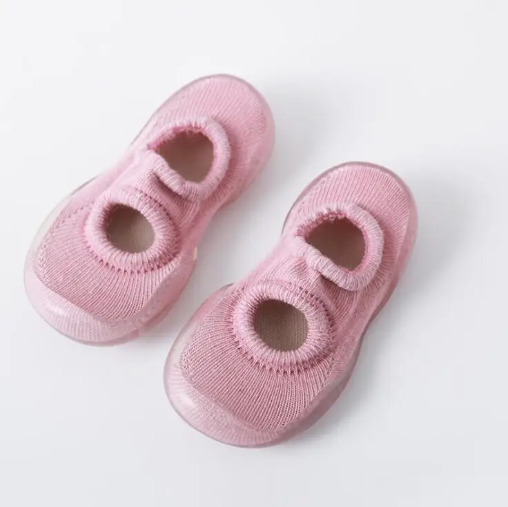 pink Летняя обувь для малышей; детская обувь; нескользящая обувь; носки-тапочки; однотонные носки; tz05 - Цвет: pink