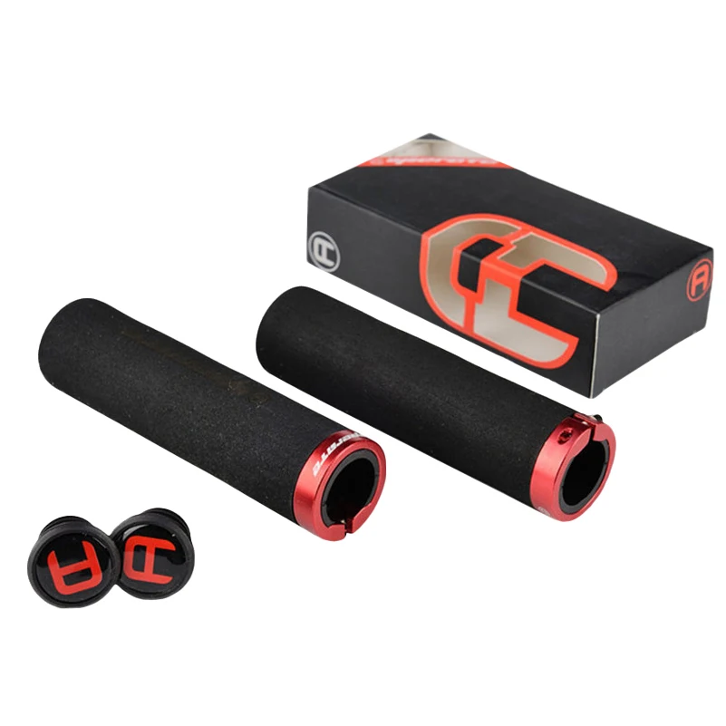 Balck Red WEST BIKING Противоскользящий складной MTB Горный шоссейный велосипед с замком, велосипедный руль, велосипедная ручка, губчатая крышка, части велосипедных ручек - Цвет: Balck Red