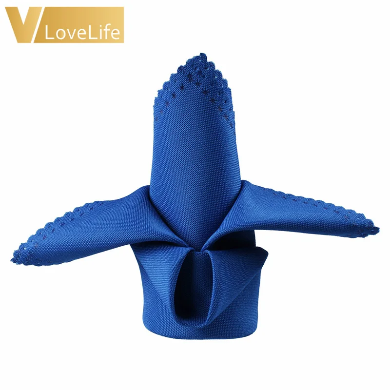 royal blue 45 см х 45 см 8 цветов Свадебная столовая Салфетка льняная салфетка носовой платок из полиэстера ткань для столовой вечерние рождественские принадлежности Свадебные сувениры - Цвет: royal blue