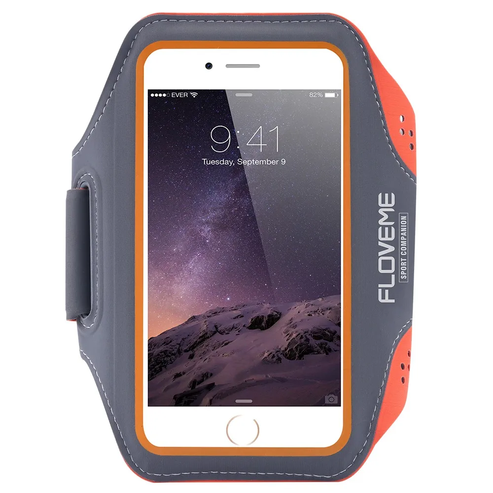 Orange FLOVEME водонепроницаемый спортивный чехол на руку для iPhone 8, 7, 6, 6s, 5, 5S, SE, 4S, повязка на руку для бега, 4,7 дюймов, чехол для телефона, аксессуары для рук - Цвет: Orange