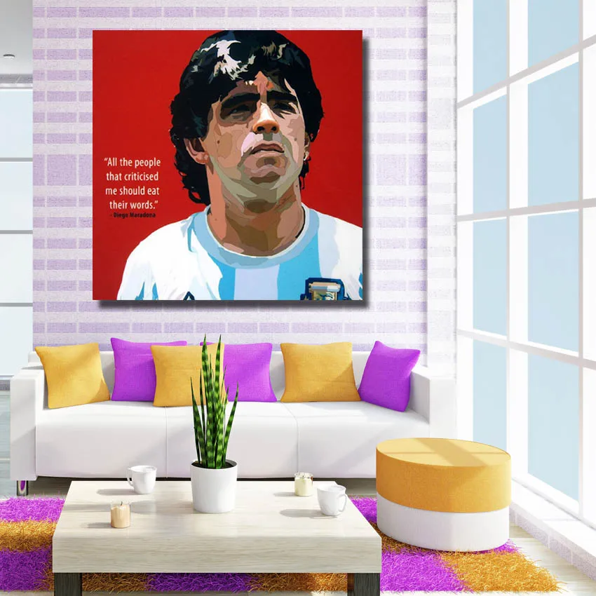 Поп звезда футбола Diego Maradona ручная роспись маслом Художественная Настенная картина на холсте плакат для гостиной домашний декор