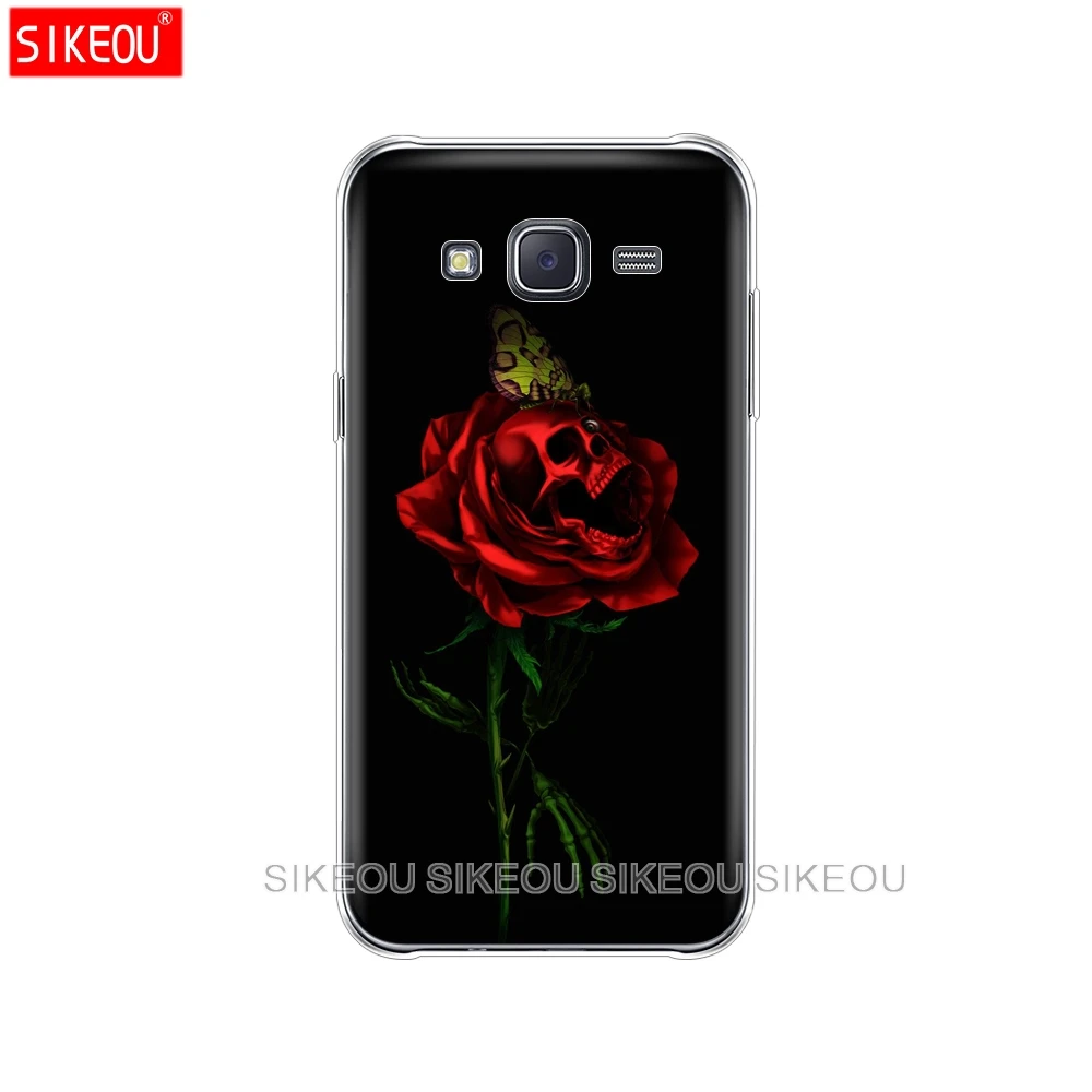 silicone cover phone case for Samsung Galaxy J1 J2 J3 J5 J7 MINI 2016 2015 prime soft tpu Cute Flower Skull protective coque |