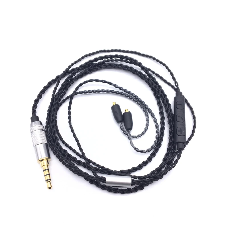 DIY SE215 HIFI гарнитура MMCX обновленный кабель для Shure SE535 SE846 наушники шнур с микрофоном