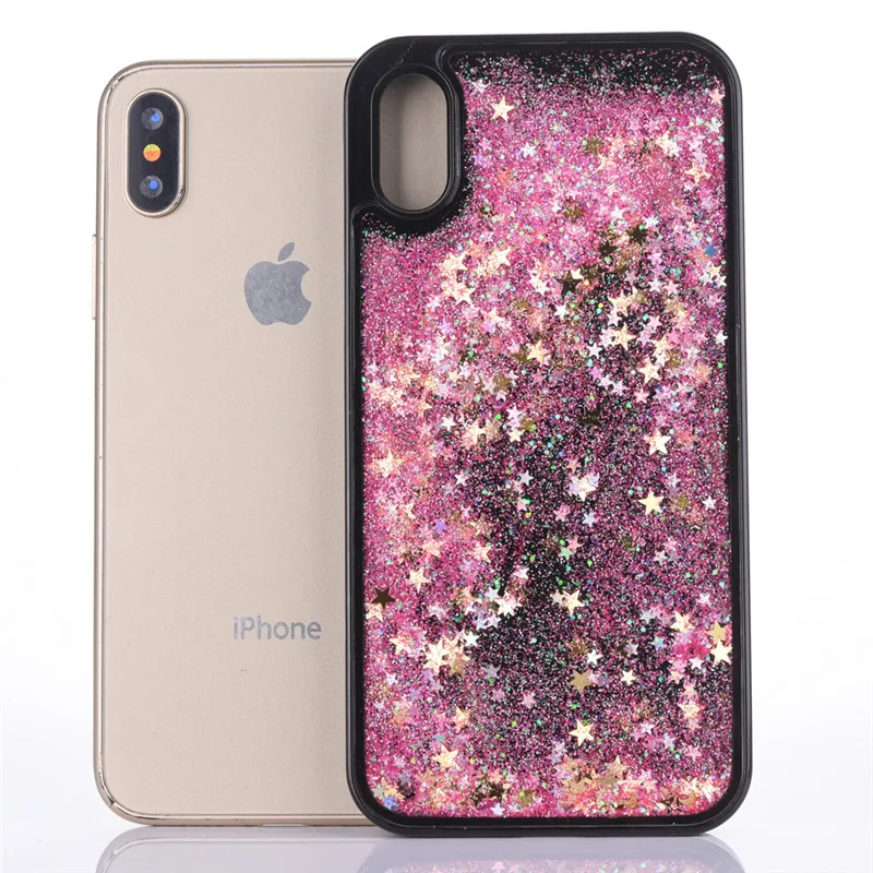 Черные Мягкие сверкающие зыбучие пески чехлы для телефонов Apple iPhone 6 6S Plus 7 7Plus