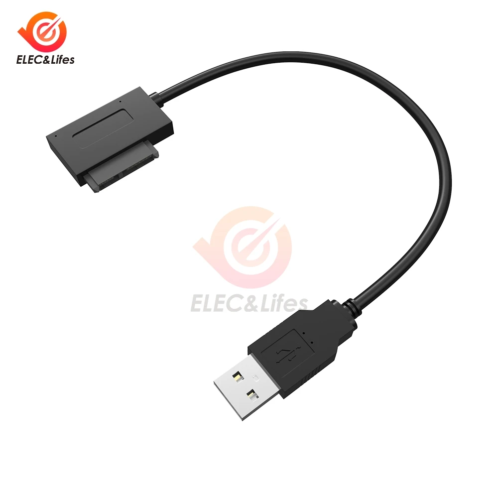 USB 2 0 к Mini Sata II 7 + 6 13 контактный адаптер конвертер кабель для ноутбука CD/DVD ROM slim