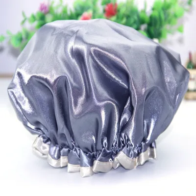 Dark Grey Phynalyn Женский Душ атласный колпак для сна крышка головы Уход за волосами ночной сон крышка 1 шт. 4 цвета унисекс Атласная шапочка - Цвет: Dark Grey