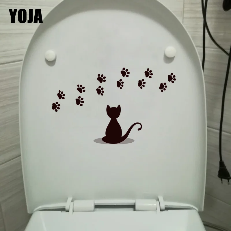 YOJA 22*13 6 см принт в виде кошачьей лапы забавный Декор для ванной наклейка туалета