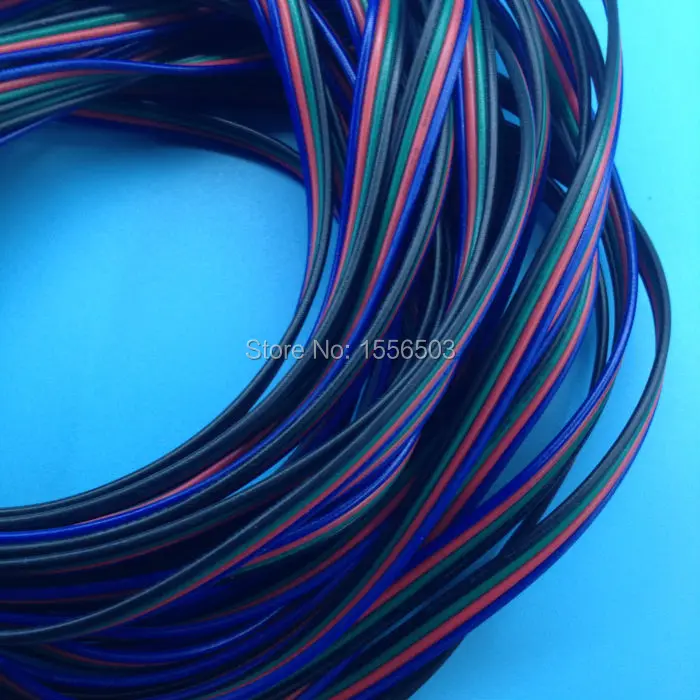2 метровый 4 контактный RGB кабель изолированный цветный ПВХ провод 22AWG 12 В