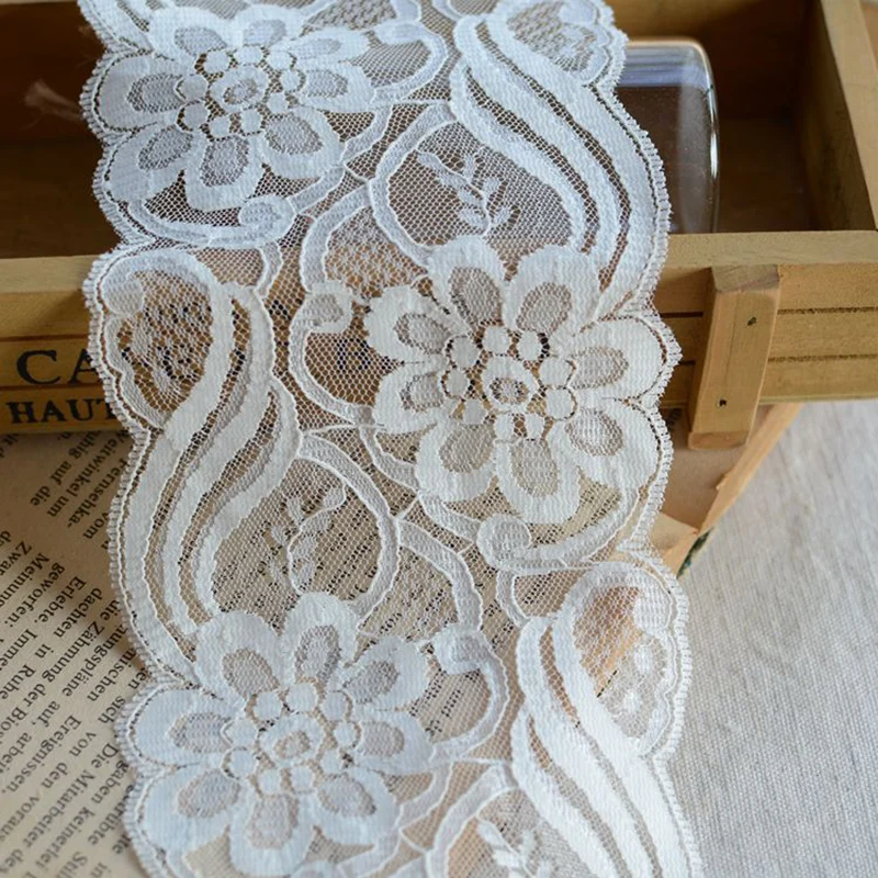 

10Yards 9.2cm Width Off White Boutique Lace Embroidery Fabric Fabrics Sewing Accessories DIY Handmade Craft Lace Trim YYN319