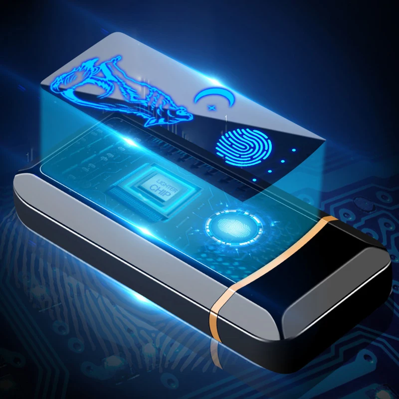 Tiger полноэкранный электронный режим USB ветрозащитная двойная дуговая Зажигалка