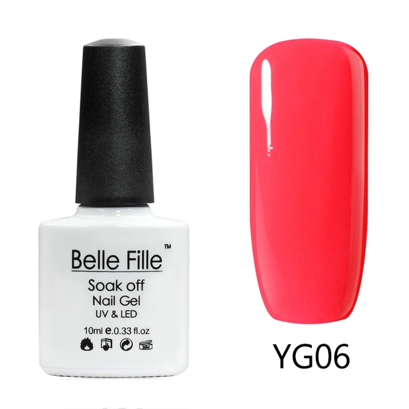 Belle Fille 10ML Gel Nail Polish Lacquer Manicure Varnish UV Soak Off Neon Art Vernis Semi Permanent | Красота и здоровье