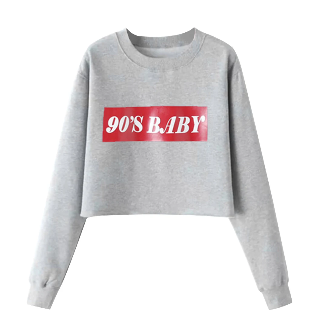 2018 Новый Для женщин толстовки Harajuku футболка 90 s с принтом для малышей Топы