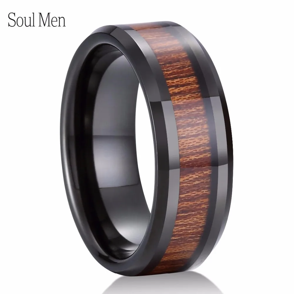 8 мм мужской классический черный свадебный браслет из карбида вольфрама кольцо с