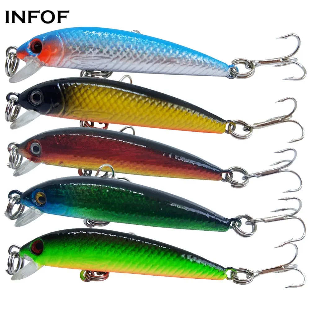 

INFOF 10 pcs/lot 5.5cm /3.5g Minnow Fishing lure fit kosadaka yo zuri tackle crankbait peche jerkbait artificial pike Fish bait