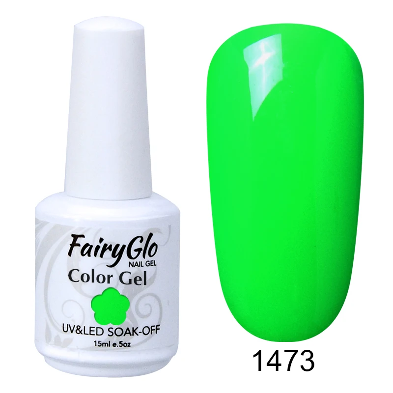 FairyGlo флуоресцентный неоновый УФ-гель для ногтей Дизайн ногтей гель лак замачиваемый Vernis полуперманентный лак для ногтей 15 мл