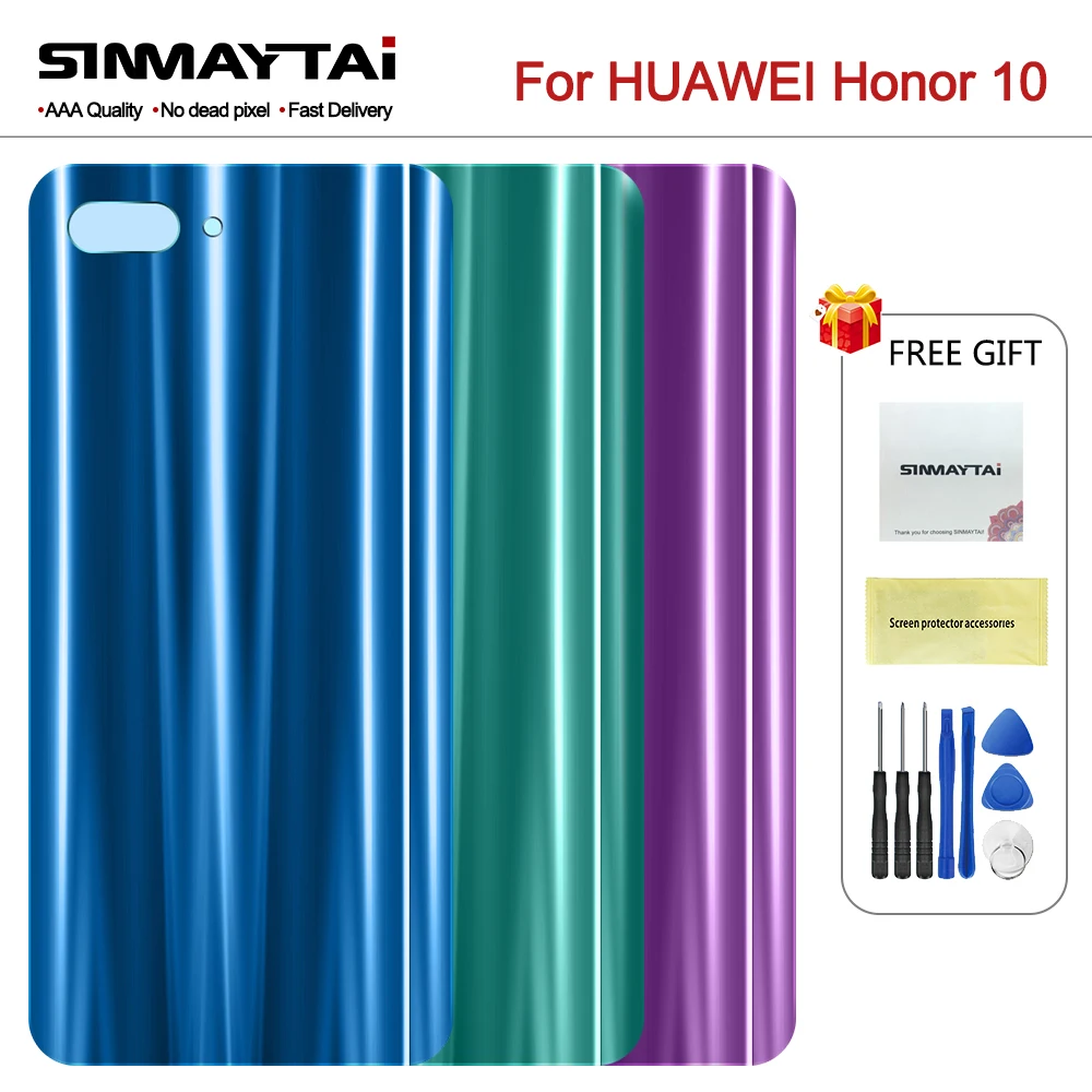 Новинка 100% Задняя стеклянная крышка батарейного отсека для Huawei Honor 10 Крышка