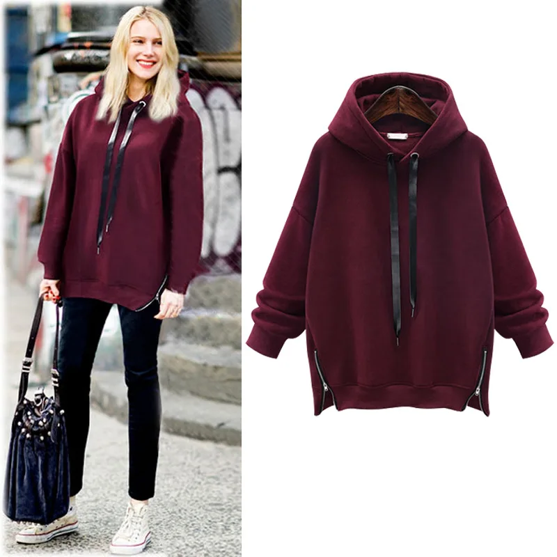 Женский Зимний пуловер свободного покроя с капюшоном размеры до 6xl|casual hoodies|hoodie