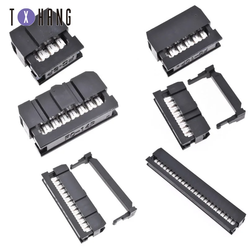 10 шт. 2 54 мм Шаг 2x5 Pin IDC наружный коллектор разъем FC 6P 10P 14P 16P 26P 50P|Интегральные схемы|