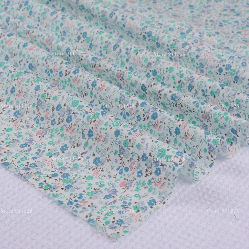 36 Small Flowers Printed 100% Cotton Floral Poplin Fabric for Dress Shirts Patchwork Quilting Cloth Sewing Tissue 145cm 57inch | Дом и сад