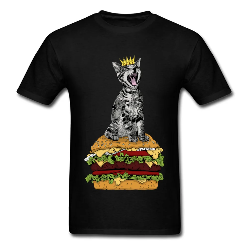 Футболка мужская хлопковая с рисунком трона кошки бургера Винтажная Майка милый