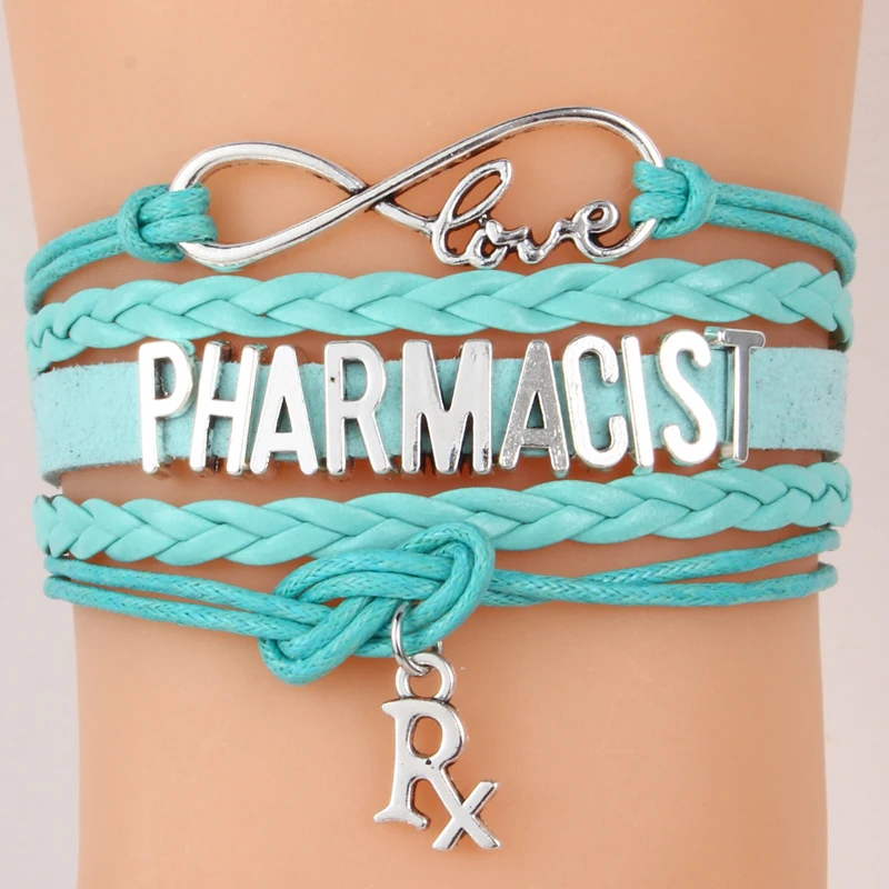 (10 шт./лот) Бесконечность любовь браслет фармацевтическая аптека символ RX шарм