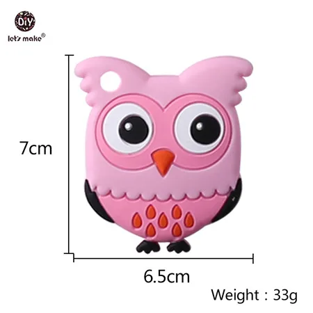 owl Let's Make Baby Teether 1 шт. грызун мультфильм животное пищевой силиконовый прорезыватель BPA бесплатно коала Прорезыватель зубов "медведь" для зубов крошечный стержень - Цвет: owl