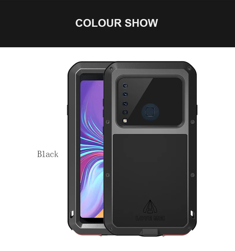 Черный Для samsung Galaxy A9 чехол LOVE MEI ударопрочный грязеотталкивающий водостойкий металлический бронированный чехол для телефона для samsung Galaxy A9s - Цвет: Черный