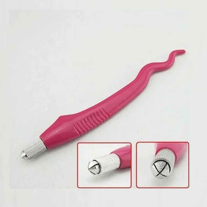 

Free Shipping Snake Shape Microblading Pen Tebori Manual Tattoo Pen with 10pcs PCD 14 Blades For Permanent Makeup Eyebrow Tattoo