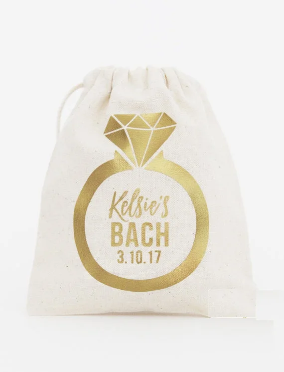 

personalized diamond ring bridesmaid wedding Bachelorette Hangover Kits engagement party Candy pouches Perfect Blend favor bags