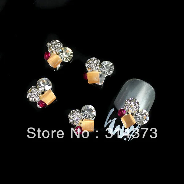 100pcs/lot 3D Alloy Plated Shinny Clear Rhinestones Unique Design Metal Nail Art Tips Phone Craft Decorations Manicure DIY | Красота и