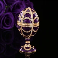 qifu elegant purple color faberge egg shape gift boxes for jewelry