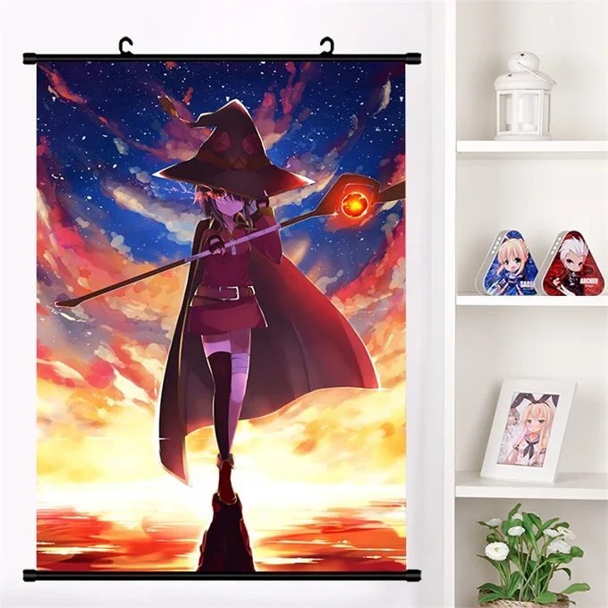 Аниме Манга KonoSuba Божье благословение на этом чудесном мире! Megumin Aqua Darkness Косплей настенные свитки Фреска плакат домашний декор - Цвет: R