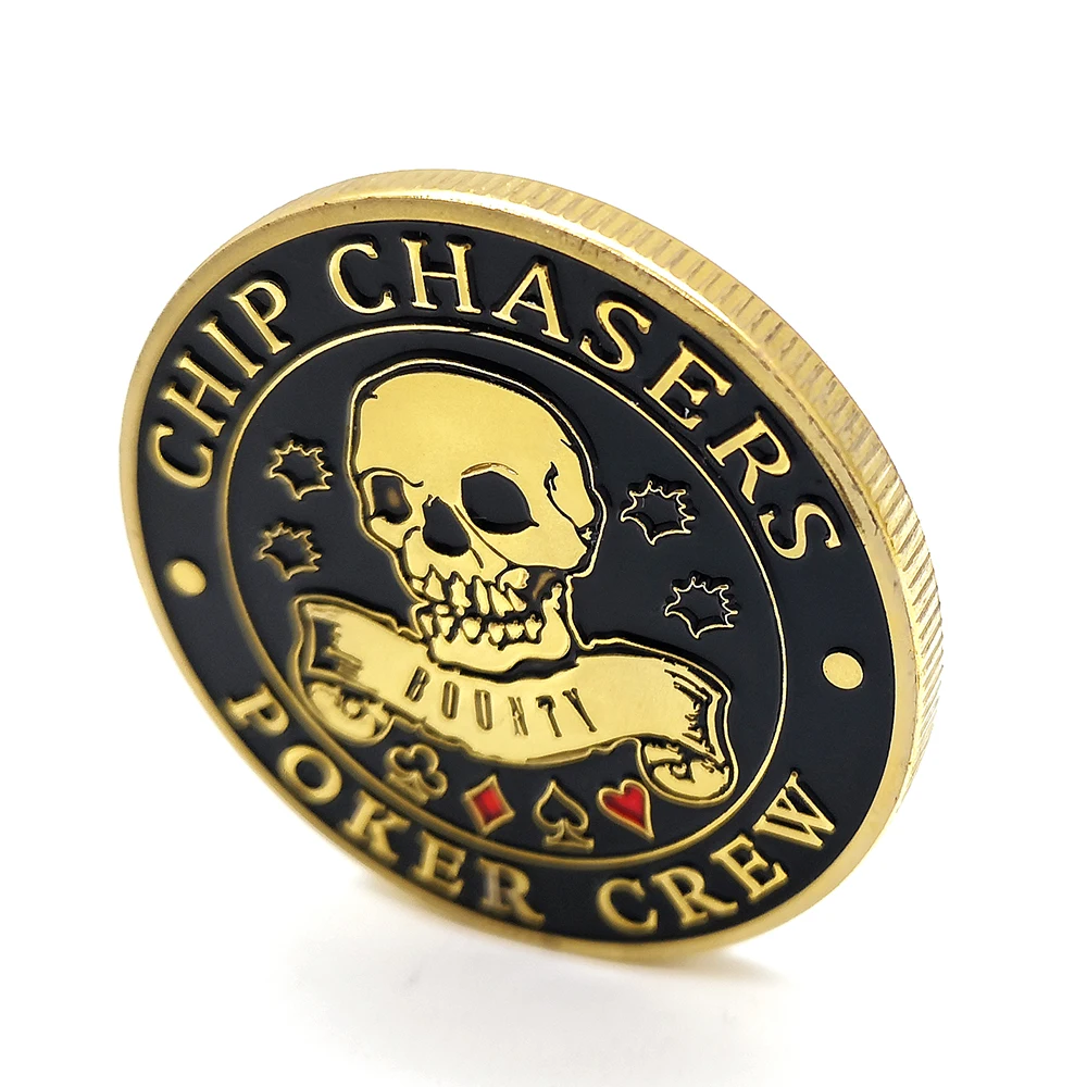 Poker Crew Chips Chasers Skull Coins коллекция значков сувениры коллекционные
