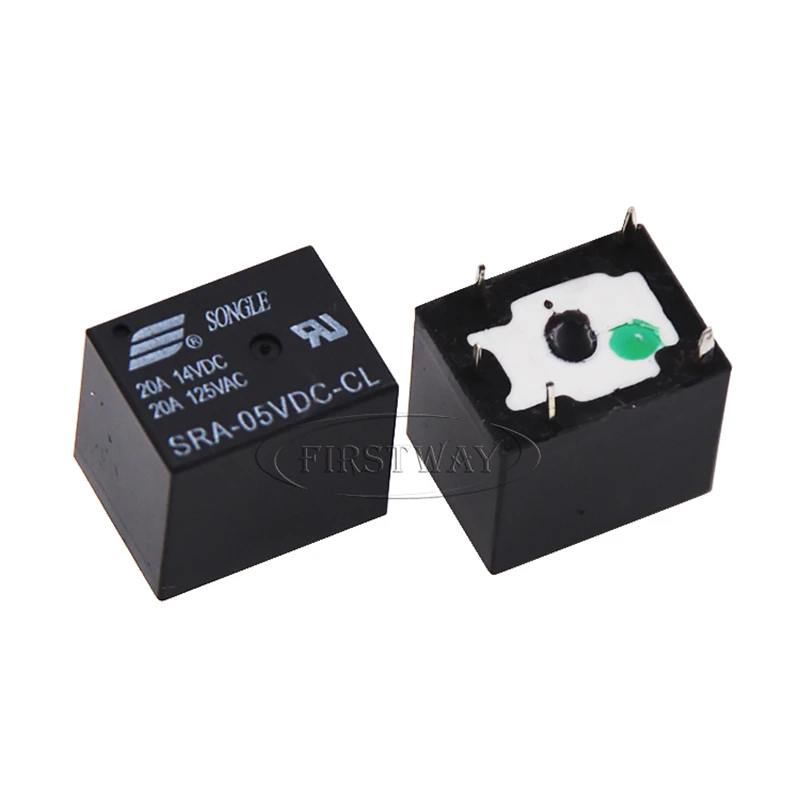 100 шт./лот Мощность реле SRA-05VDC-CL SRA-12VDC-CL SRA-24VDC-CL 5 В, 12 В, 24 В постоянного тока, 20A 5PIN T74
