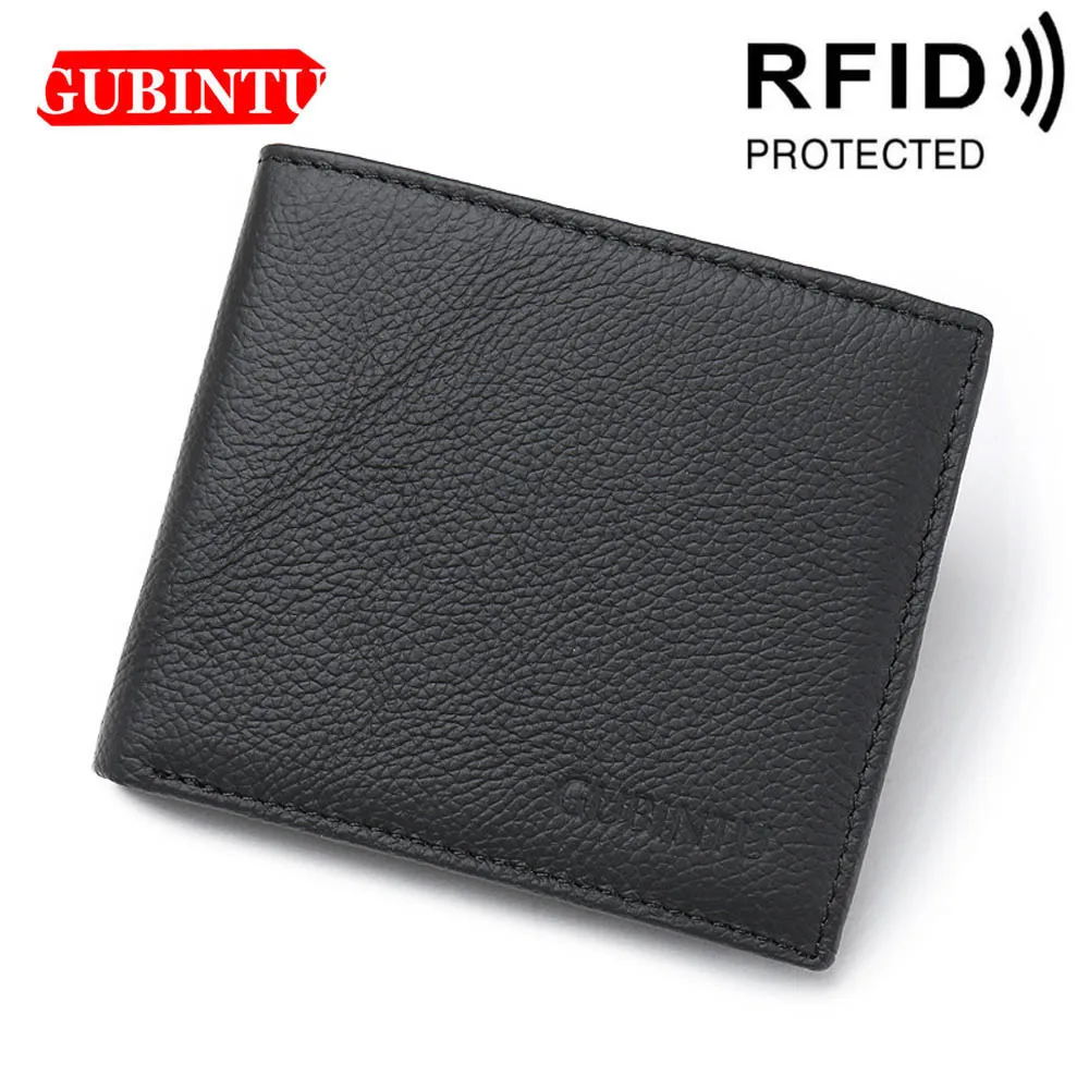 GUBINTU RFID мужские кошельки из натуральной кожи держатель для карт отсек заметок