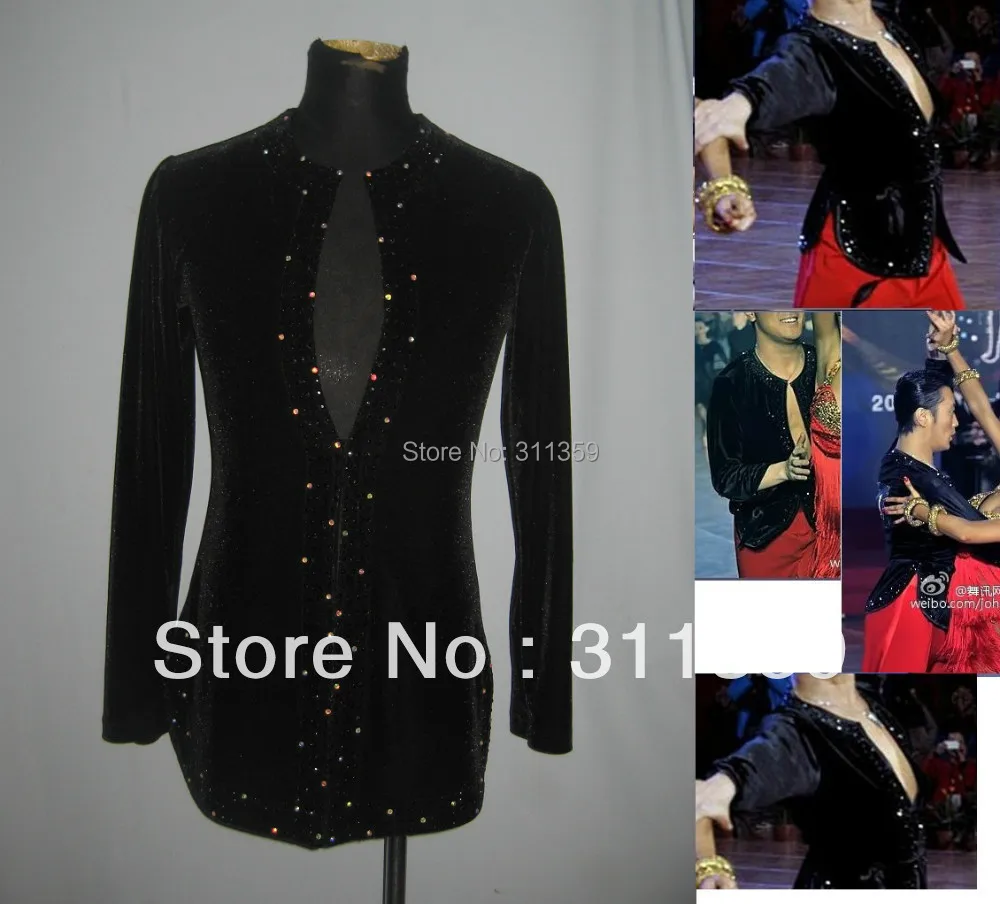 Бархатная ткань блестящие камни для соревнований танцев мужчин латинских