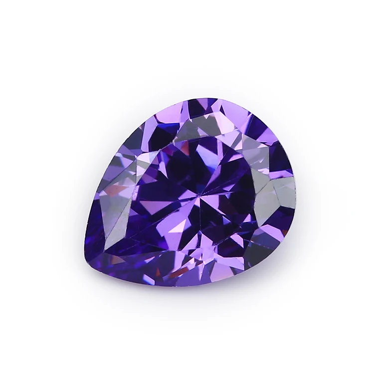 Voilet 10 шт 2x3-13x18mm AAAAA груша CZ камень Золотой желтый, фиолетовый, розовый синтетический кубический цирконий камень свободный - Цвет: Voilet