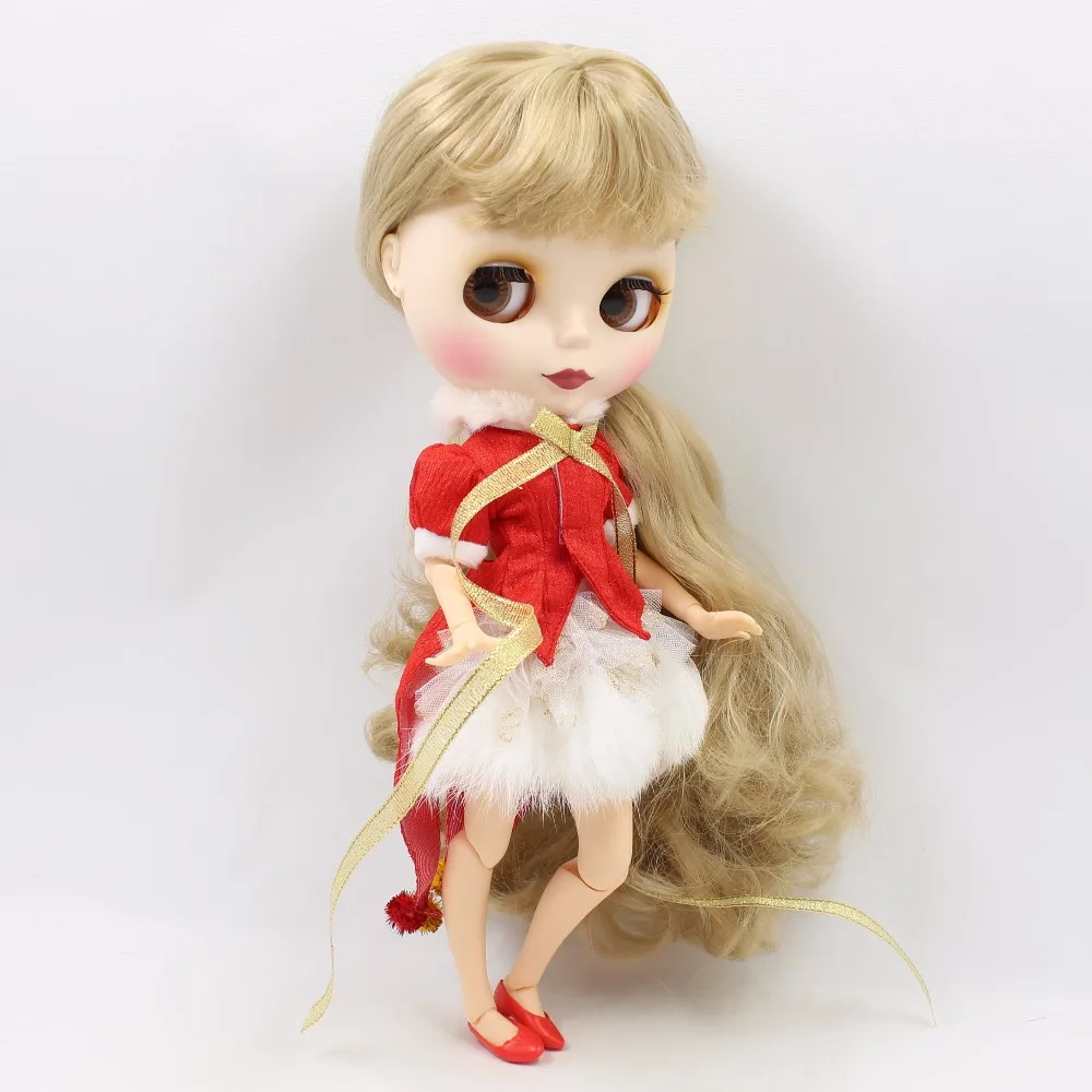 Фабрика blyth кукла игрушка шарнирное тело матовое лицо рождественское платье обувь с рождественской шляпой/без рождественской шапки комбинации