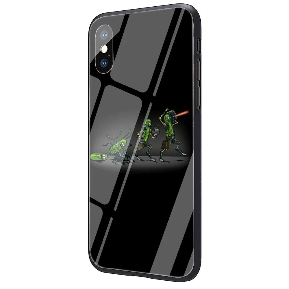 G12 Черный чехол из закаленного стекла ТПУ для iPhone 11 Pro X или 10 8 7 6 6S Plus Xr Xs Max - Цвет: G12