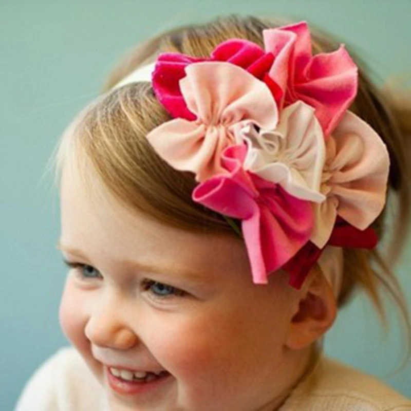 Naturalwell Baby Girl Cotton Flower Headwear Infant Floral Hairbands Hair Accessories Newborns Headbands 1pc HB254 | Детская одежда и