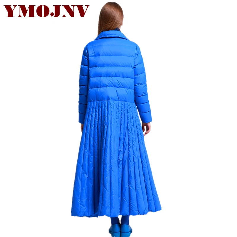 YMOJNV, специально дизайнерские женские зимние куртки, юбка, Стиль X-Long, утиное перо, пальто для женщин размера плюс, пуховик, парка, chaqueta mujer