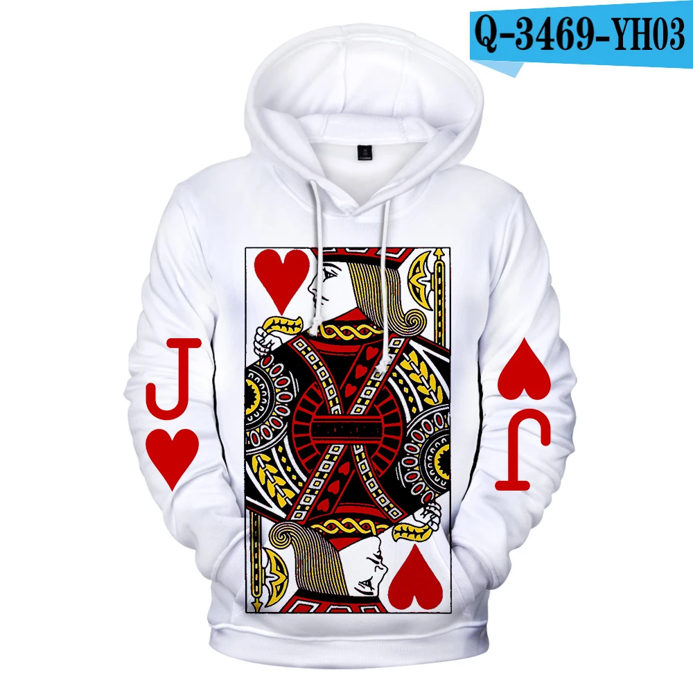 Лидер продаж, худи, Poker, 3D, толстовки для мужчин и женщин, Harajuku, толстовки, новинка, с принтом красного сердца, K Poker, 3D толстовки, мужские повседневные толстовки - Цвет: 3D