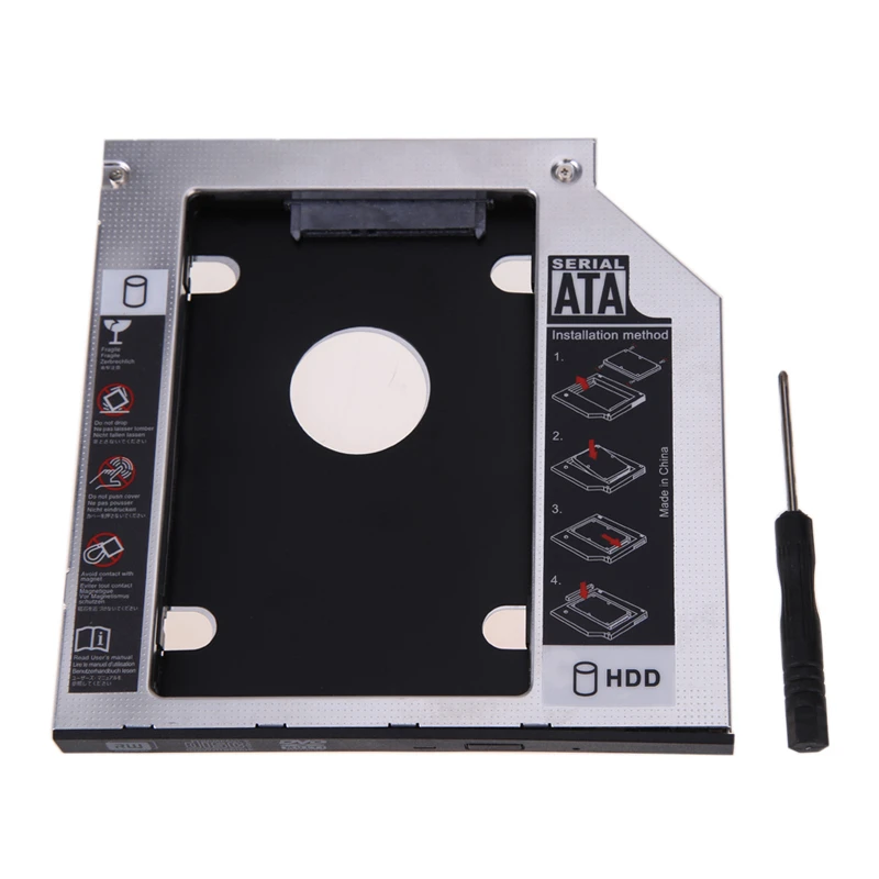 Алюминиевый корпус SATA 3 0 для 2 го жесткого диска Caddy 9 5 мм дюймового SSD чехла с